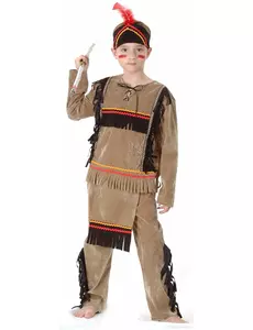Světle hnědý indiánský kostým pro chlapce, Velikost: 7-9 let (120-130 cm)