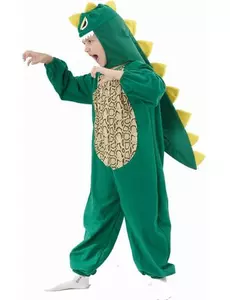 Zeleno-žlutý dinosauří kostým pro děti, Velikost: 4-6 let (110-120 cm)