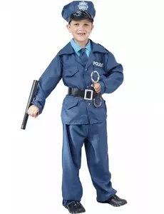 Modrý kostým policisty pro děti, Velikost: 4-6 let (110-120 cm)