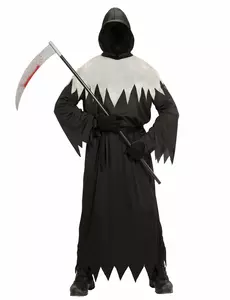 Dospělý černo-bílý kostým grim reaper, Velikost: S