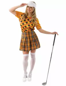 Oranžový golfista kostým pro ženy, Velikost: Medium