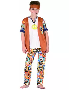 Hippie kostým pro chlapce, Velikost: 4-6 let (110-120 cm)