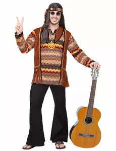Přírodní hippie kostým pro muže, Velikost: Medium
