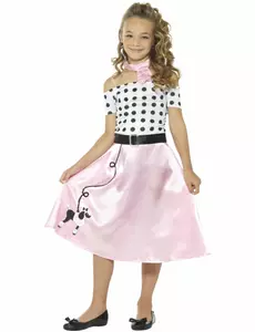 Kostým 50s Miss Girly pro dívky, Velikost: 7-9 let (130/143 cm)