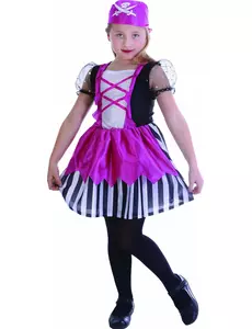 Pirátský kostým – růžové šaty pro dívky, Velikost: 4-6 let (110-120 cm)