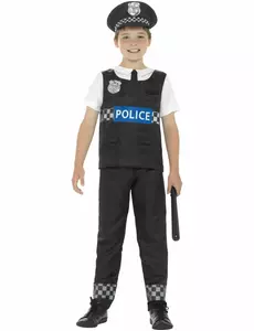 Černo-bílý policejní kostým pro chlapce, Velikost: 4-6 let (115/128 cm)
