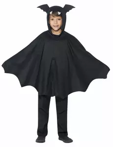 Kostým černé netopýří pláštěnky pro děti Halloween, Velikost: 4-6 let (115/128 cm)