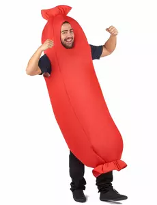 Kostým červené klobásy pro dospělé