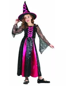 Dívčí krajkový čarodějnický kostým Halloween, Velikost: 4-6 let (110-120 cm)