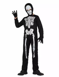Dětský halloweenský kostým kostlivce, Velikost: 5-6 let (115/130 cm)
