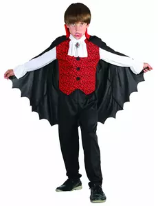 Červený upírský kostým pro chlapce Halloween, Velikost: 4-6 let (110-120 cm)