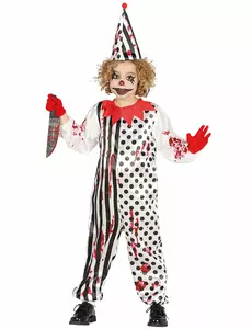 Krvavý harlekýnský zombie kostým pro děti, Velikost: 5-6 let(110-115 cm)
