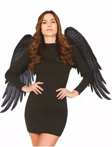 Černá látková gotická andělská křídla pro dospělé