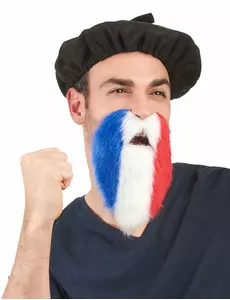 Tříbarevné vousy fanouška Francie pro dospělé