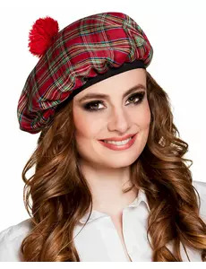 Červený skotský baret pro dospělé