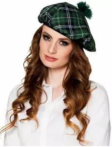 Zelený skotský baret pro dospělé