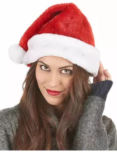 Červená svítící santa čepice
