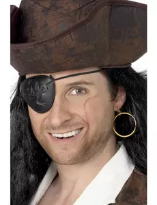 Pirátská náušnice a páska přes oko pro dospělé