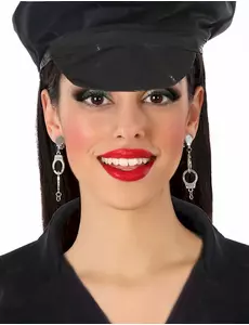Připínací náušnice ve tvaru policejních pout pro dospělé