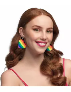 Náušnice duhová srdce