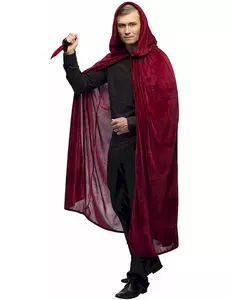 Vínově červený plášť s kapucí 170 cm