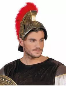 Římská helma s červenými chocholy