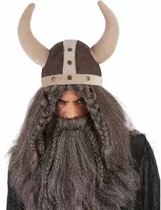 Měkká hnědá vikingská helma pro dospělé