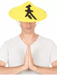 Žlutý čínský klobouk pro dospělé