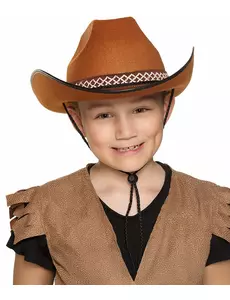 Dětský hnědý kovbojský klobouk
