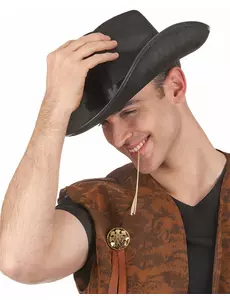 Černý kovbojský klobouk pro dospělé