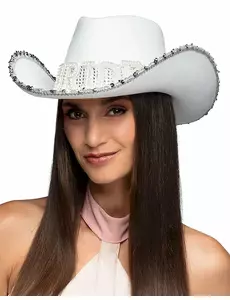 Kovbojský klobouk Bride s kamínky pro dospělé
