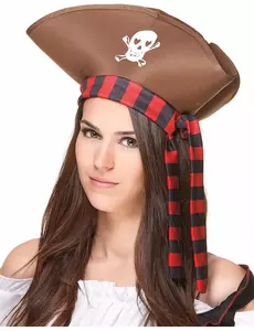 Hnědý pirátský klobouk pro dospělé