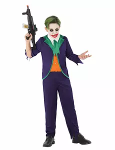 Šílený harlekýnský kostým pro chlapce, Velikost: 7-9 let(130-145 cm)