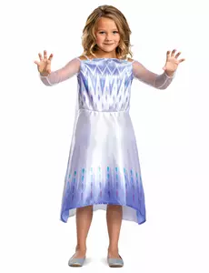 Klasický bílý kostým Elsa – Sněhová královna 2 pro dívky, Velikost: 7-8 let (124 - 136 cm)