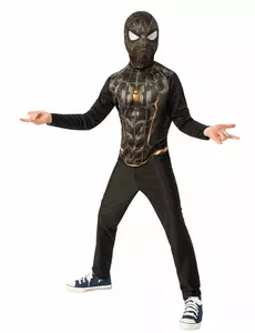 Klasický dětský kostým Spiderman No Way Home černý a zlatý, Velikost: 5-6 let(110-116 cm)