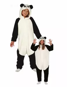 Dětský panda overalový kostým, Velikost: 5-6 let (110-115 cm)
