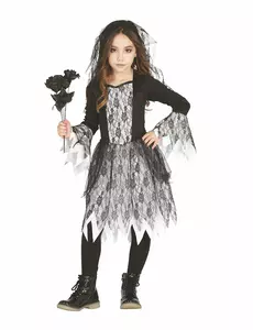Dívčí krajkový kostým „living dead bride“, Velikost: 3-4 let (95-105 cm)