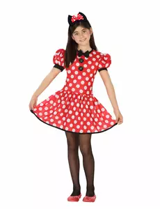Kostým Miss Mouse s puntíky pro dívky, Velikost: 3-4 let (98-115 cm)