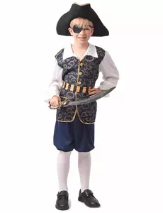 Chic pirát kostým pro chlapce, Velikost: 10-12 let (130-140 cm)