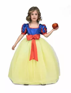 Žluto-modrý plesový princeznovský kostým pro dívky, Velikost: 6 let (110 - 122 cm)