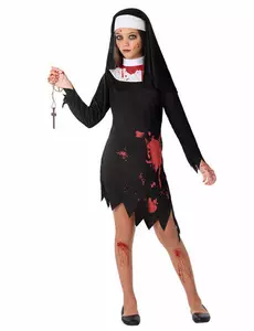 Krvavý jeptišský kostým pro dívky, Velikost: 7-9 let (130-145 cm)