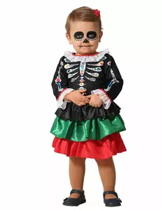 Kostým Day of the Dead kostra pro holčičku, Velikost: 6-12 měsíců (75 cm)