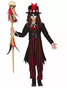 Mystický voodoo kostým pro dívky, Velikost: 5-6 let (110-115 cm)