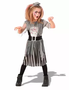Šedý pirátský zombie kostým pro dívky, Velikost: 6-7 let (126 cm)
