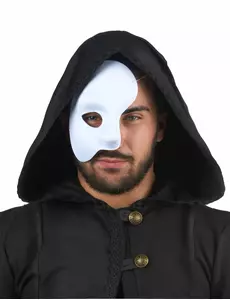Bílá plastová polomaska pro dospělé