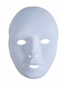 Bílá plastová maska pro dospělé