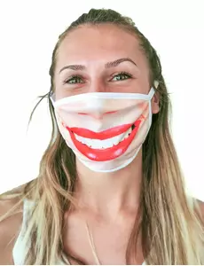 Maska s potiskem nosu „Červená rtěnka“ pro dospělé