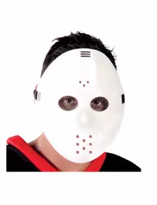 Bílá hokejová maska pro dospělé
