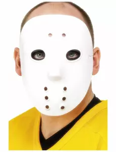 Bílá plastová hokejová maska pro dospělé