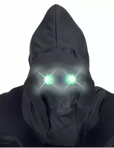 Celoobličejová kapucová maska „invisible face“ se zelenými svítícími očima pro dospělé